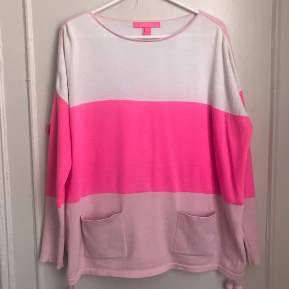 Lilly Pulitzer Pink Striped Sweater Small - Picture 1 of 6